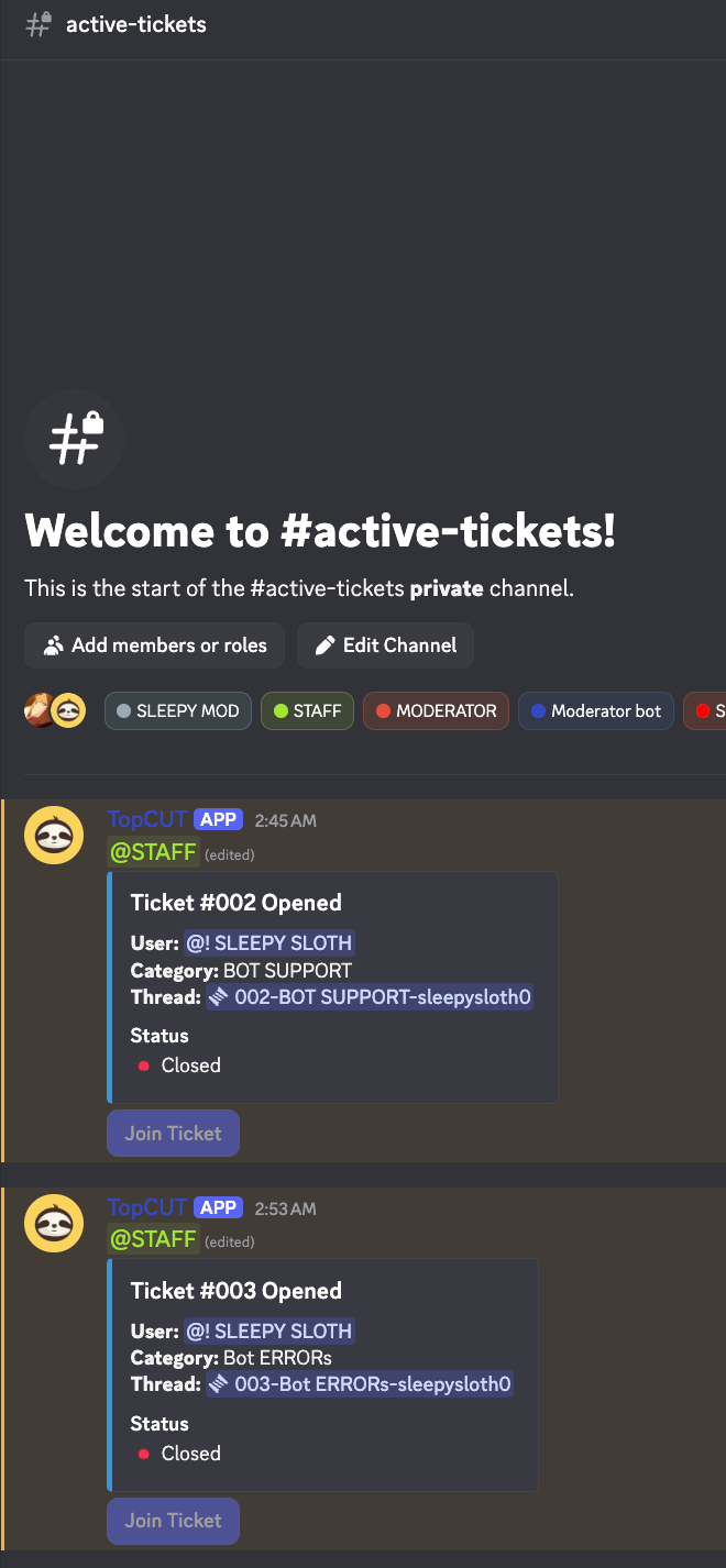 Threaded Tickets